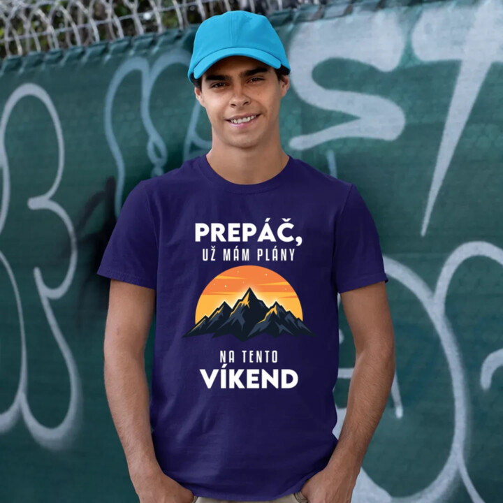 Prepáč, už mám plány na tento víkend - hory - pánske tričko s potlačou