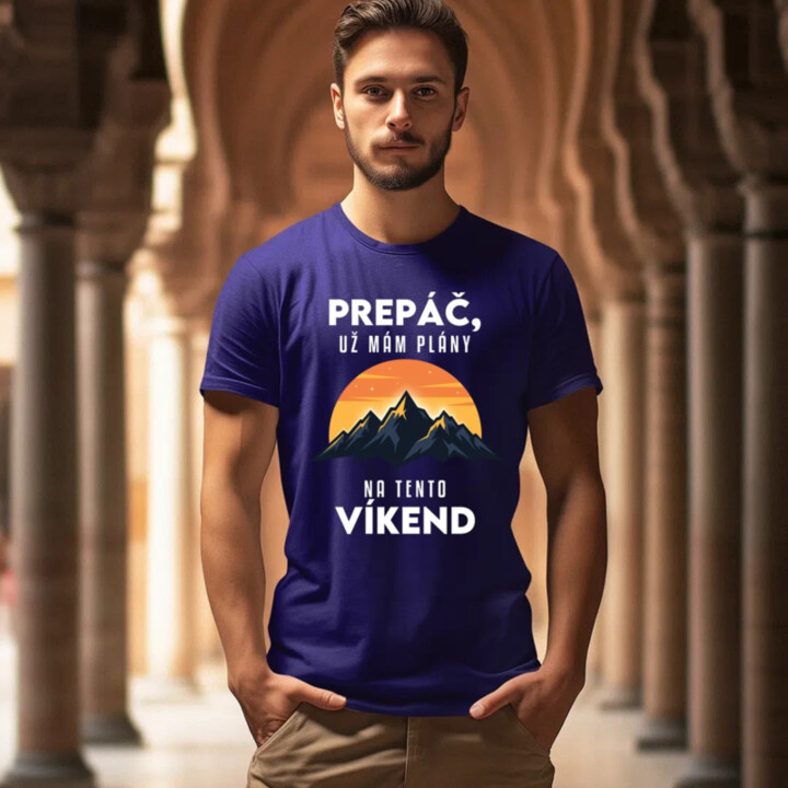 Prepáč, už mám plány na tento víkend - hory - pánske tričko s potlačou