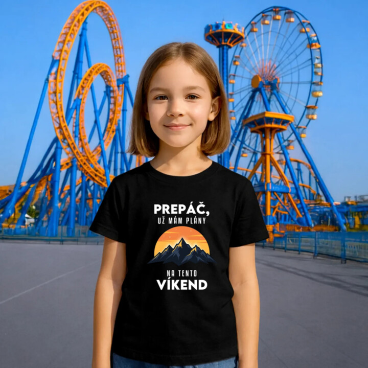 Prepáč, už mám plány na tento víkend - hory - detské tričko s potlačou