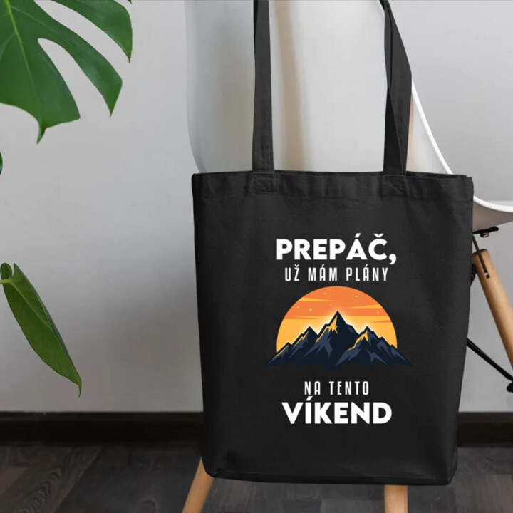 Prepáč, už mám plány na tento víkend - hory - taška s potlačou