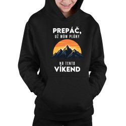 Prepáč, už mám plány na tento víkend - hory - detská mikina s kapucňou