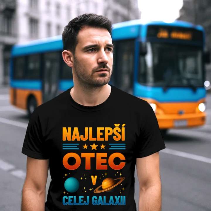 Najlepší otec v celej galaxii - pánske tričko s potlačou