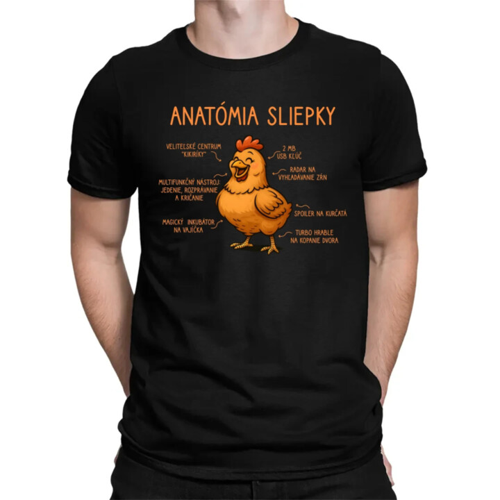 Anatómia sliepky - pánske tričko s potlačou