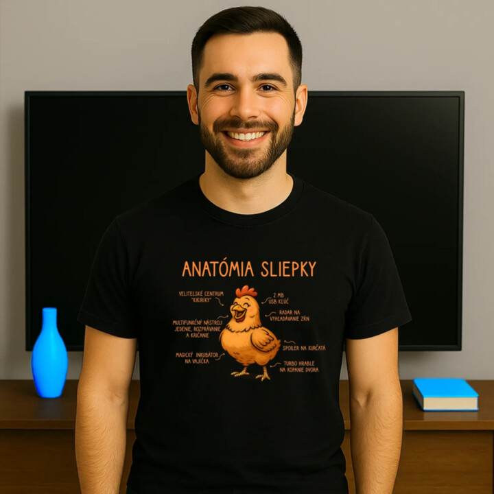 Anatómia sliepky - pánske tričko s potlačou