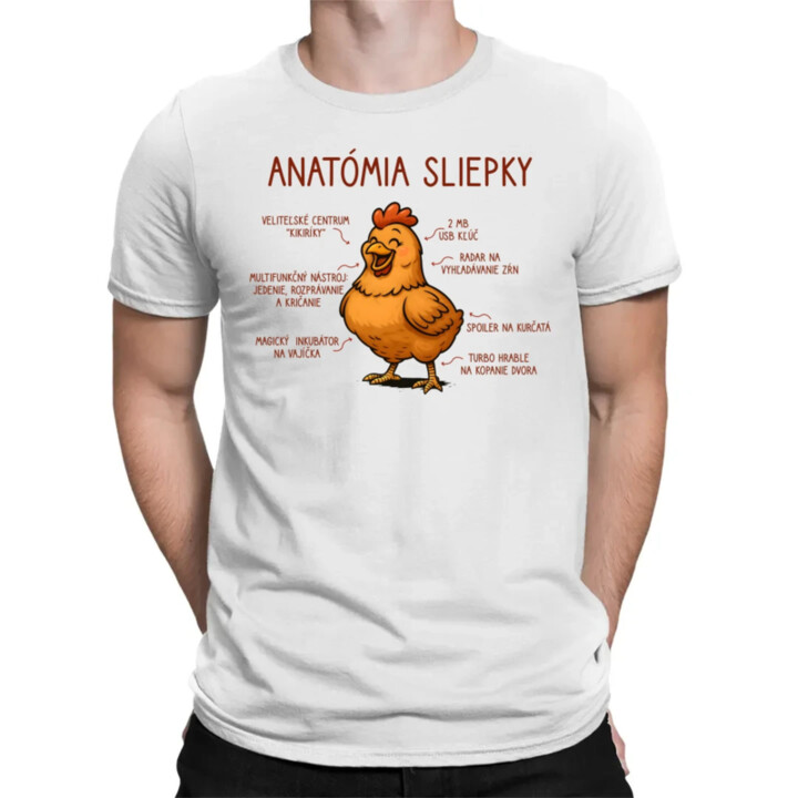 Anatómia sliepky - pánske tričko s potlačou