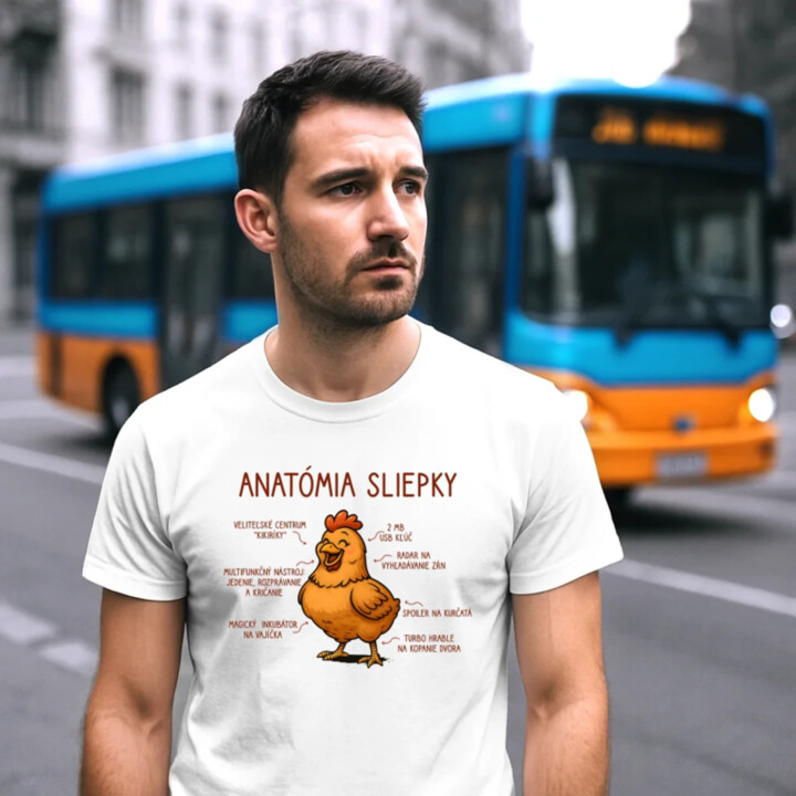 Anatómia sliepky - pánske tričko s potlačou