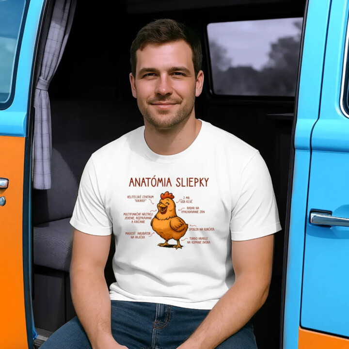 Anatómia sliepky - pánske tričko s potlačou