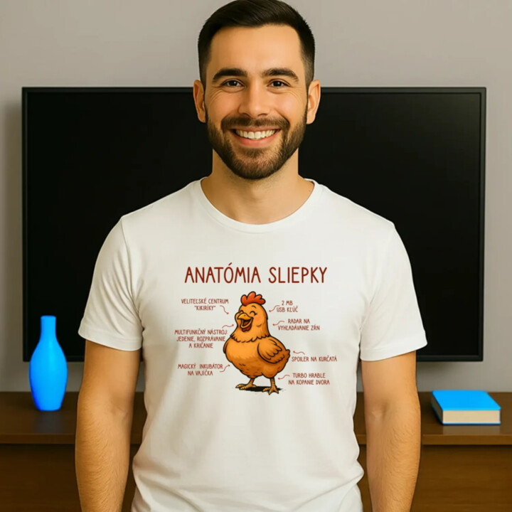Anatómia sliepky - pánske tričko s potlačou
