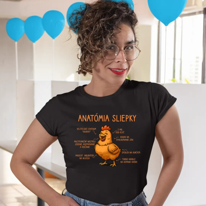 Anatómia sliepky - dámske tričko s potlačou