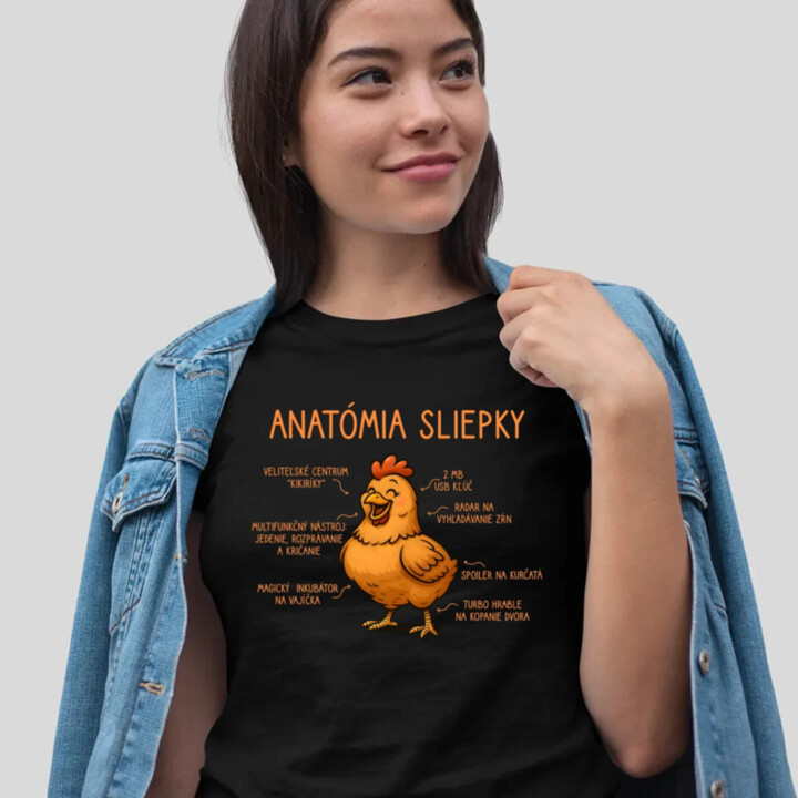 Anatómia sliepky - dámske tričko s potlačou