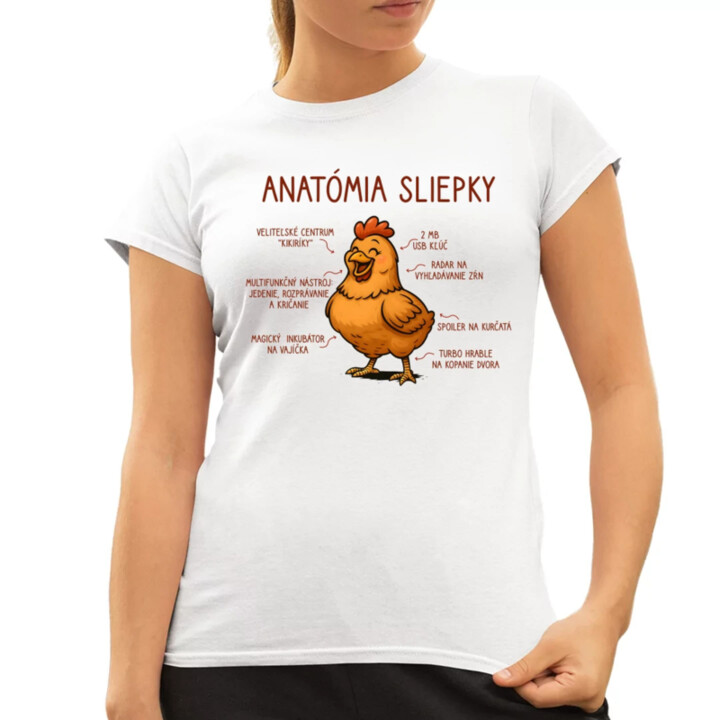 Anatómia sliepky - dámske tričko s potlačou