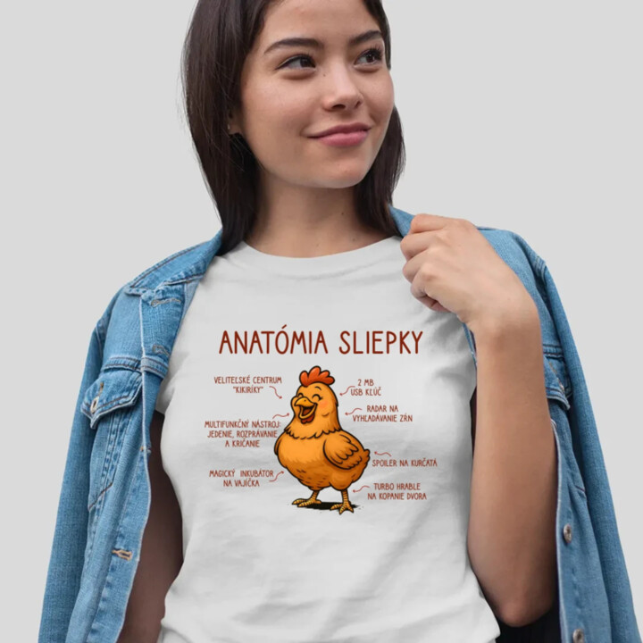 Anatómia sliepky - dámske tričko s potlačou