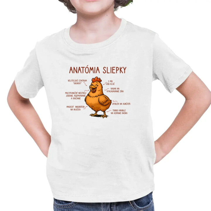 Anatómia sliepky - detské tričko s potlačou