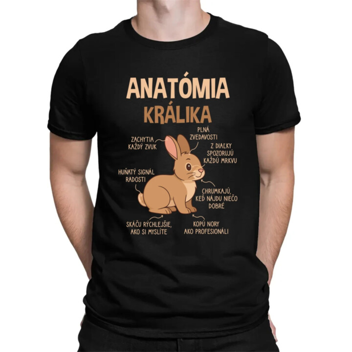 Anatómia králika - pánske tričko s potlačou