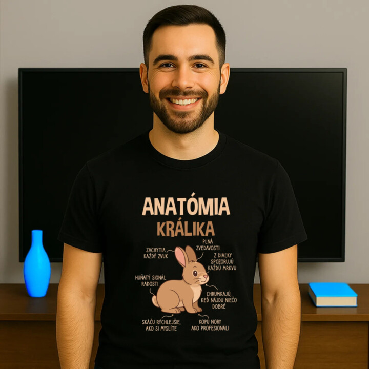 Anatómia králika - pánske tričko s potlačou