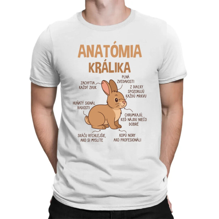 Anatómia králika - pánske tričko s potlačou