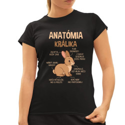 Anatómia králika - dámske tričko s potlačou