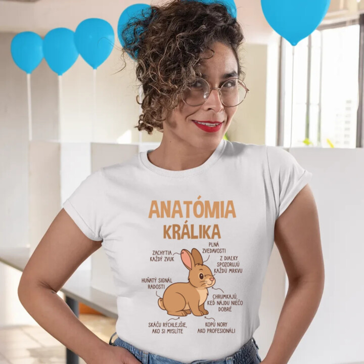 Anatómia králika - dámske tričko s potlačou