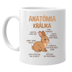 Anatómia králika - keramický hrnček s potlačou
