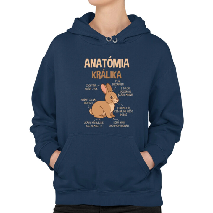 Anatómia králika  - dámska mikina s potlačou