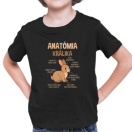 Anatómia králika - detské tričko s potlačou