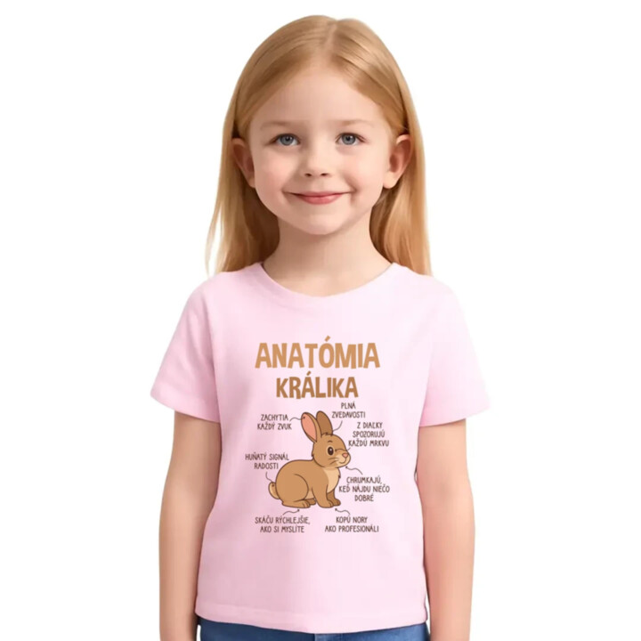 Anatómia králika - detské tričko s potlačou