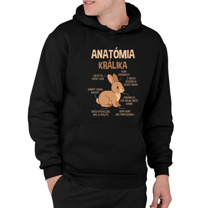 Anatómia králika  - pánska mikina s potlačou