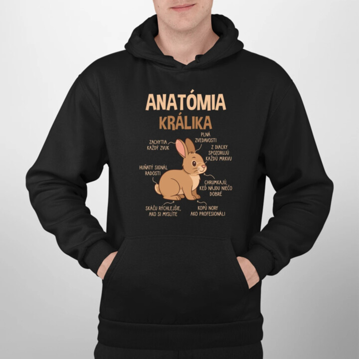 Anatómia králika  - pánska mikina s potlačou