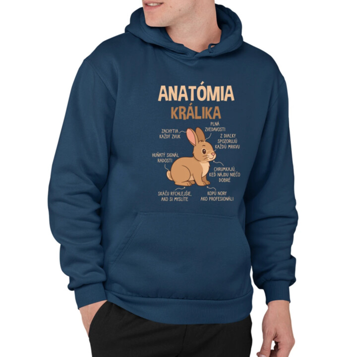 Anatómia králika  - pánska mikina s potlačou