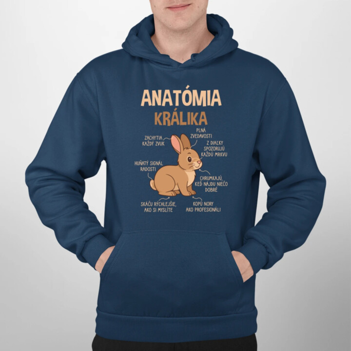 Anatómia králika  - pánska mikina s potlačou