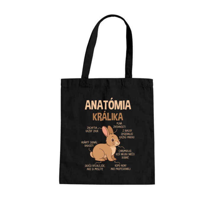 Anatómia králika - taška s potlačou