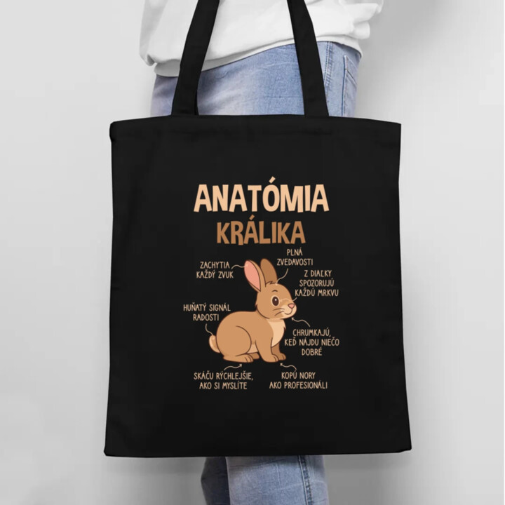 Anatómia králika - taška s potlačou