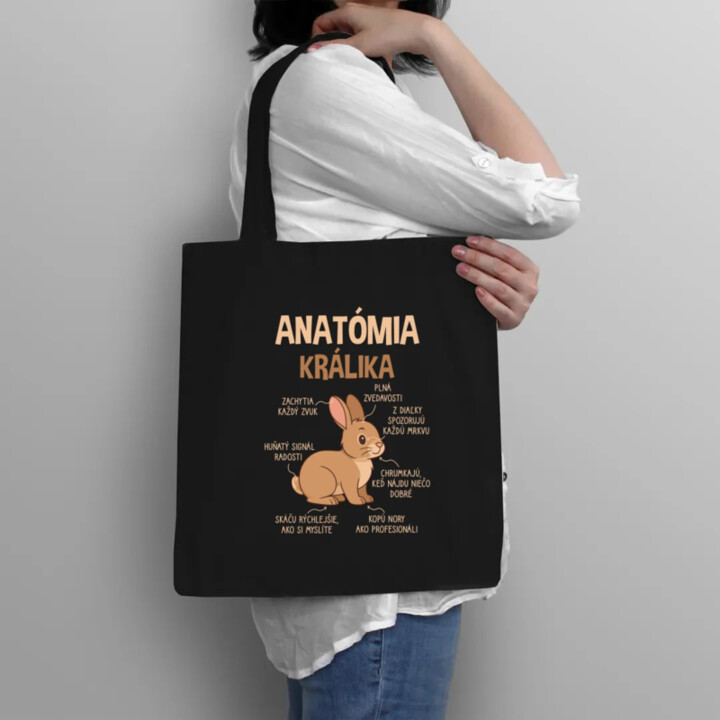 Anatómia králika - taška s potlačou
