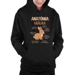 Anatómia králika - detská mikina s kapucňou