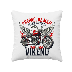 Už mám plány na tento víkend - motorka - vankúš s potlačou
