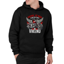 Už mám plány na tento víkend - motorka  - pánska mikina s potlačou