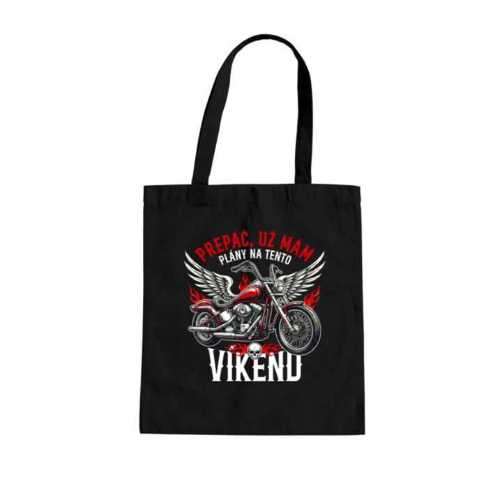 Už mám plány na tento víkend - motorka - taška s potlačou