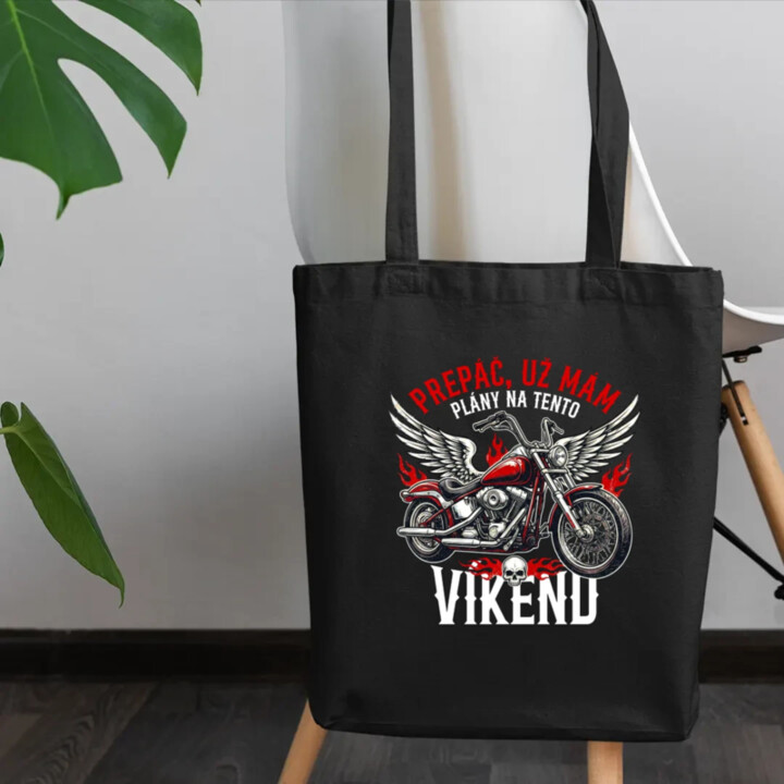 Už mám plány na tento víkend - motorka - taška s potlačou