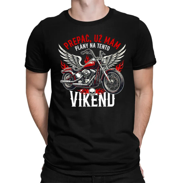 Už mám plány na tento víkend - motorka - pánske tričko s potlačou