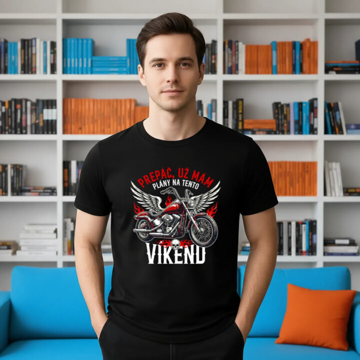 Už mám plány na tento víkend - motorka - pánske tričko s potlačou