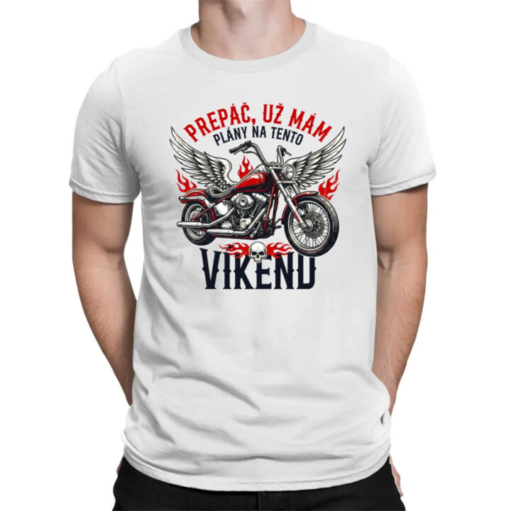 Už mám plány na tento víkend - motorka - pánske tričko s potlačou