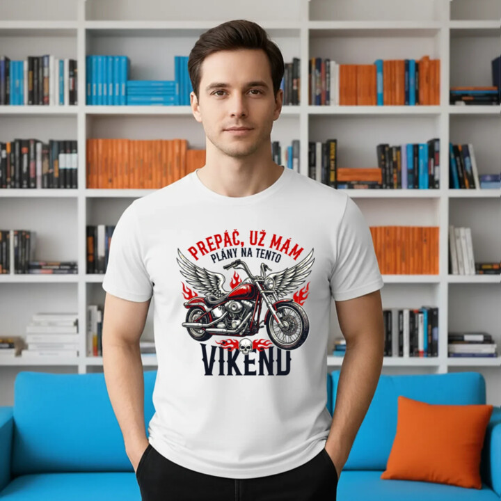 Už mám plány na tento víkend - motorka - pánske tričko s potlačou