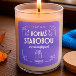 Voniaš starobou – všetko najlepšie! - vonná sviečka ako darček