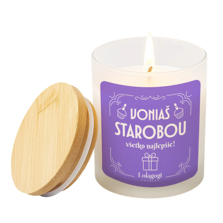 Voniaš starobou – všetko najlepšie! - vonná sviečka ako darček