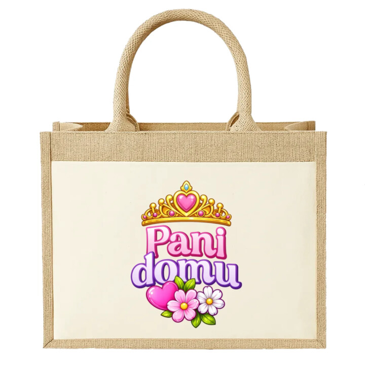 Pani domu - Jutová taška s potlačou