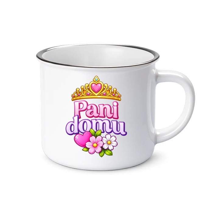 Pani domu  - smaltovaný hrnček s potlačou