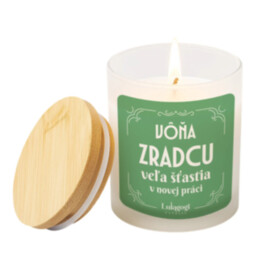 Vôňa zradcu, veľa šťastia v novej práci - vonná sviečka ako darček
