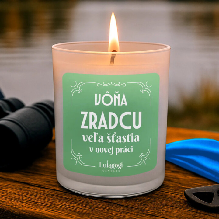 Vôňa zradcu, veľa šťastia v novej práci - vonná sviečka ako darček