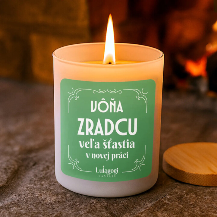 Vôňa zradcu, veľa šťastia v novej práci - vonná sviečka ako darček