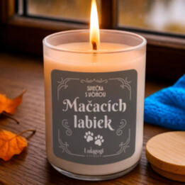 Sviečka s vôňou mačacích labiek - vonná sviečka ako darček